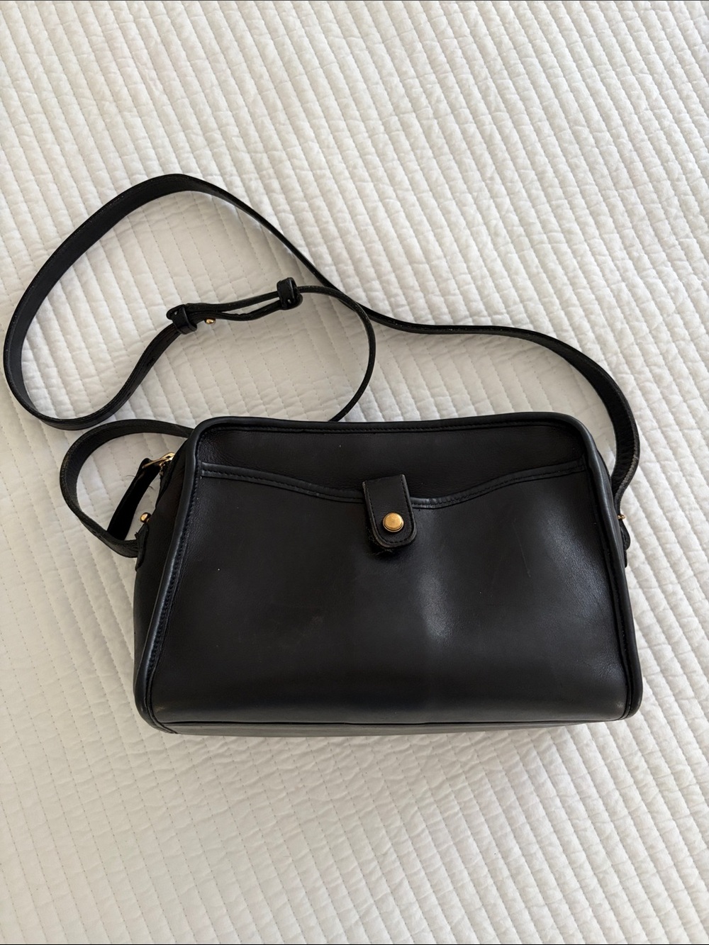Vintage Coach Fulton Black Leather Crossbody